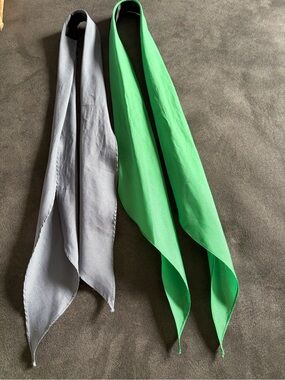 Lot of 2 M&F Western Wild Rag Neck Scarves Green & Gray